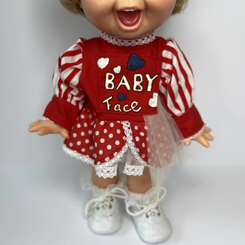 Vintage 1990 Galoob Baby Face So Playful Penny #10 Blue Eyes Red Outfit